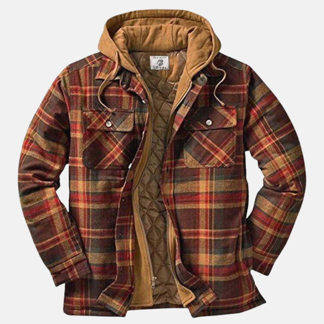 Warm Plaid Shirt Jacket for Men - Vossary