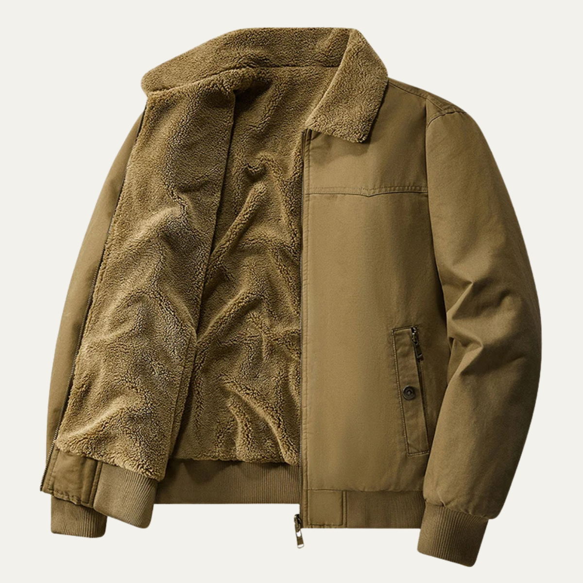 Warm Reversible Mens Fleece Bomber Jacket