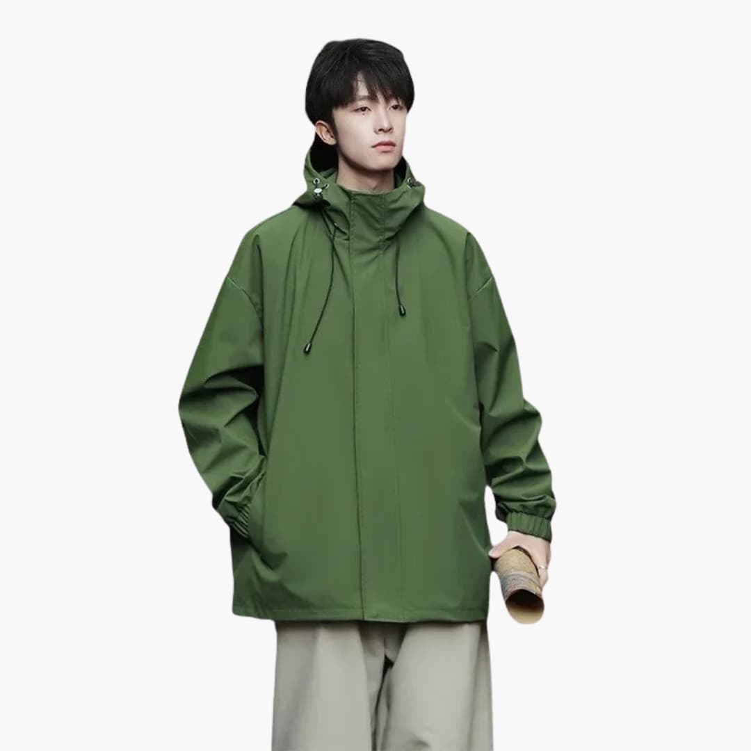 Waterproof Hoodie Jacket for Men with Zip Closure