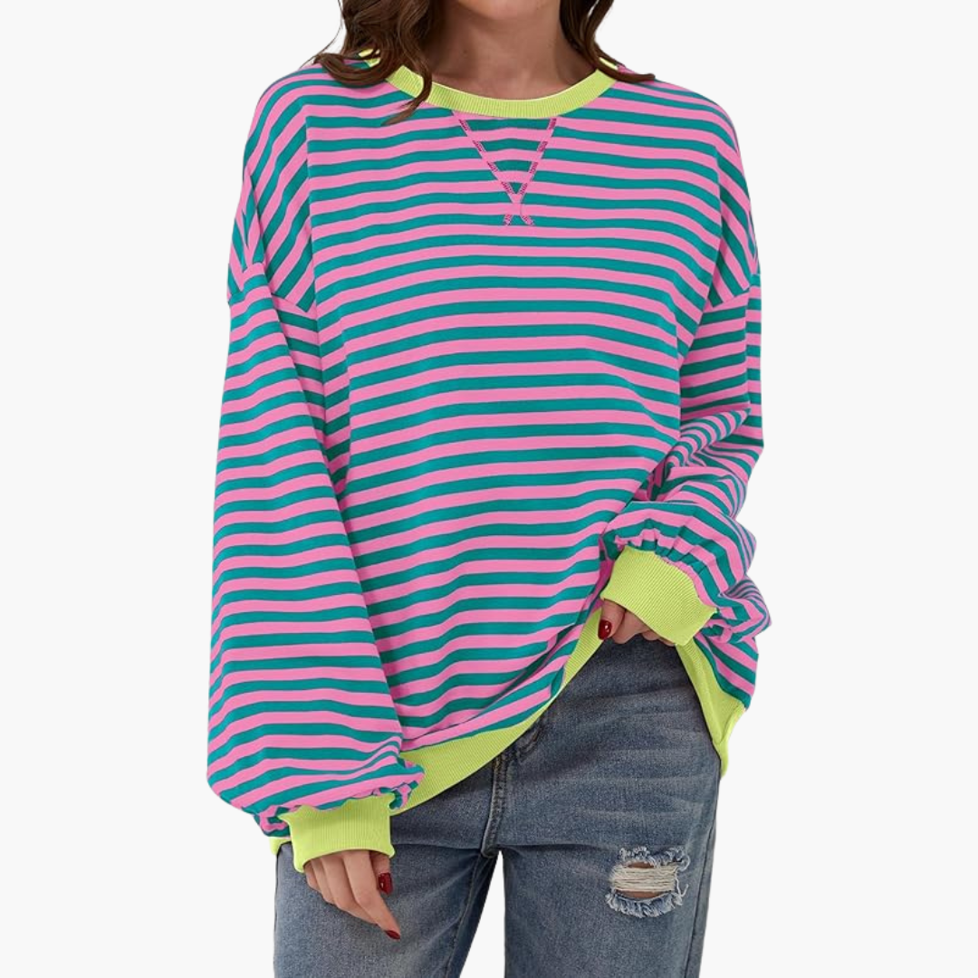 Comfy Women's Horizontal Sweatshirt – Relaxing Full Sleeve Top
