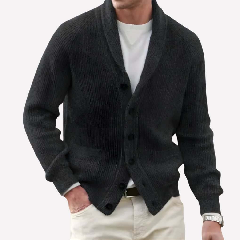 Classic Crew Neck Sweater Cardigan - Vossary