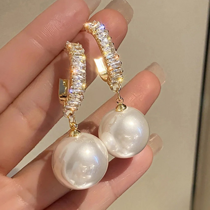 Elegant White Pearl Drop Earrings