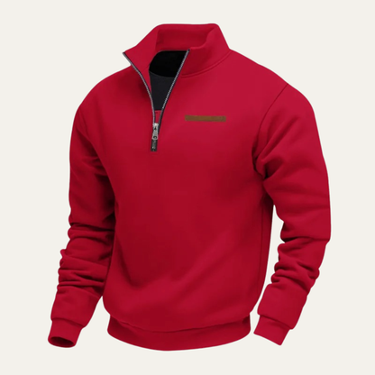 Cozy Men's Relaxed Fit Half Zip Crew Neck Sweater