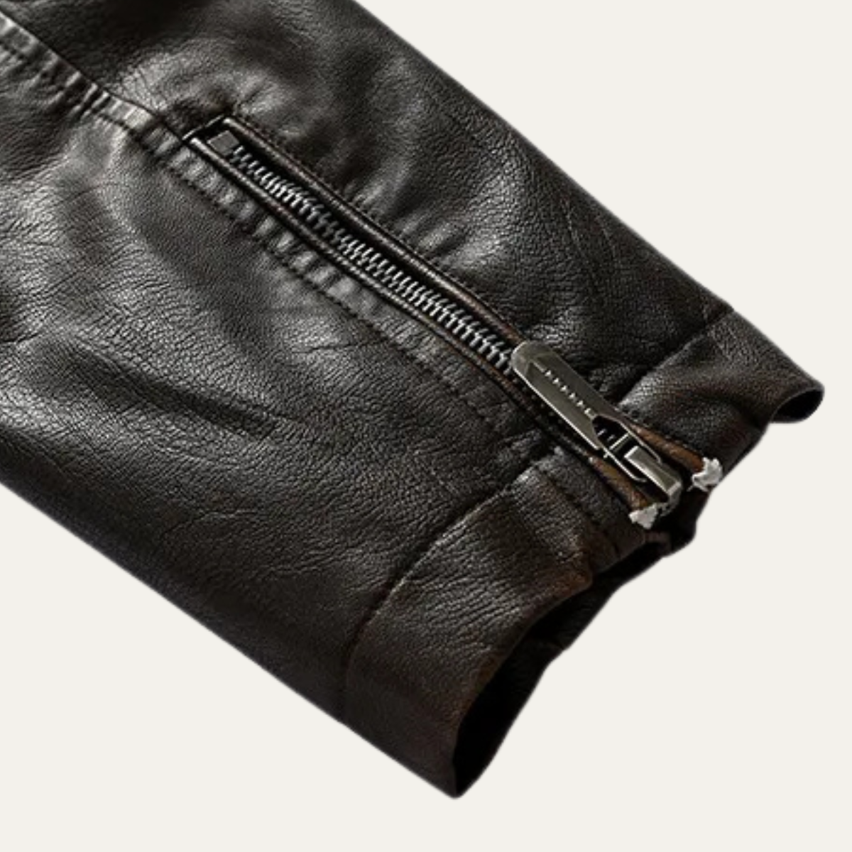 Classic Men's Fitted Leather Biker Jacket