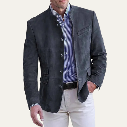Classic Men's Suede Leather Jacket Coat