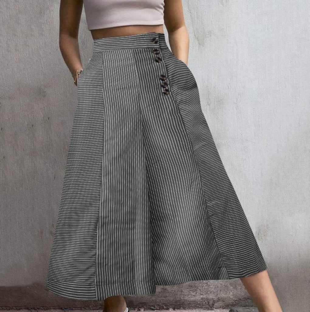 Classic Wide Leg High Waisted Pants - Vossary