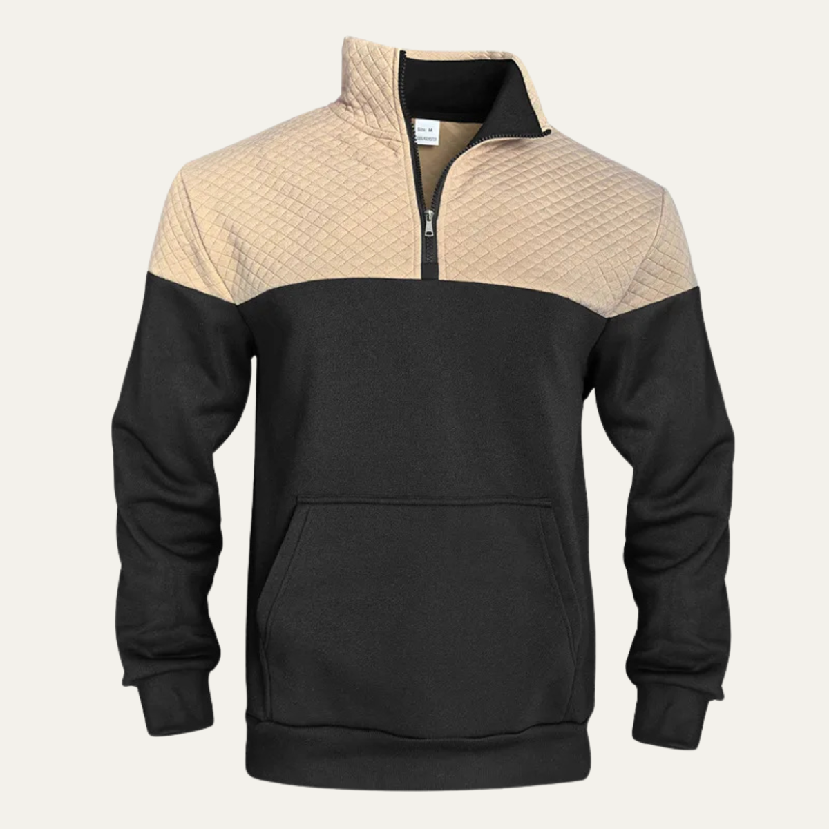 Men's Quilted Colorblock Zip Up Sweater - Vossary