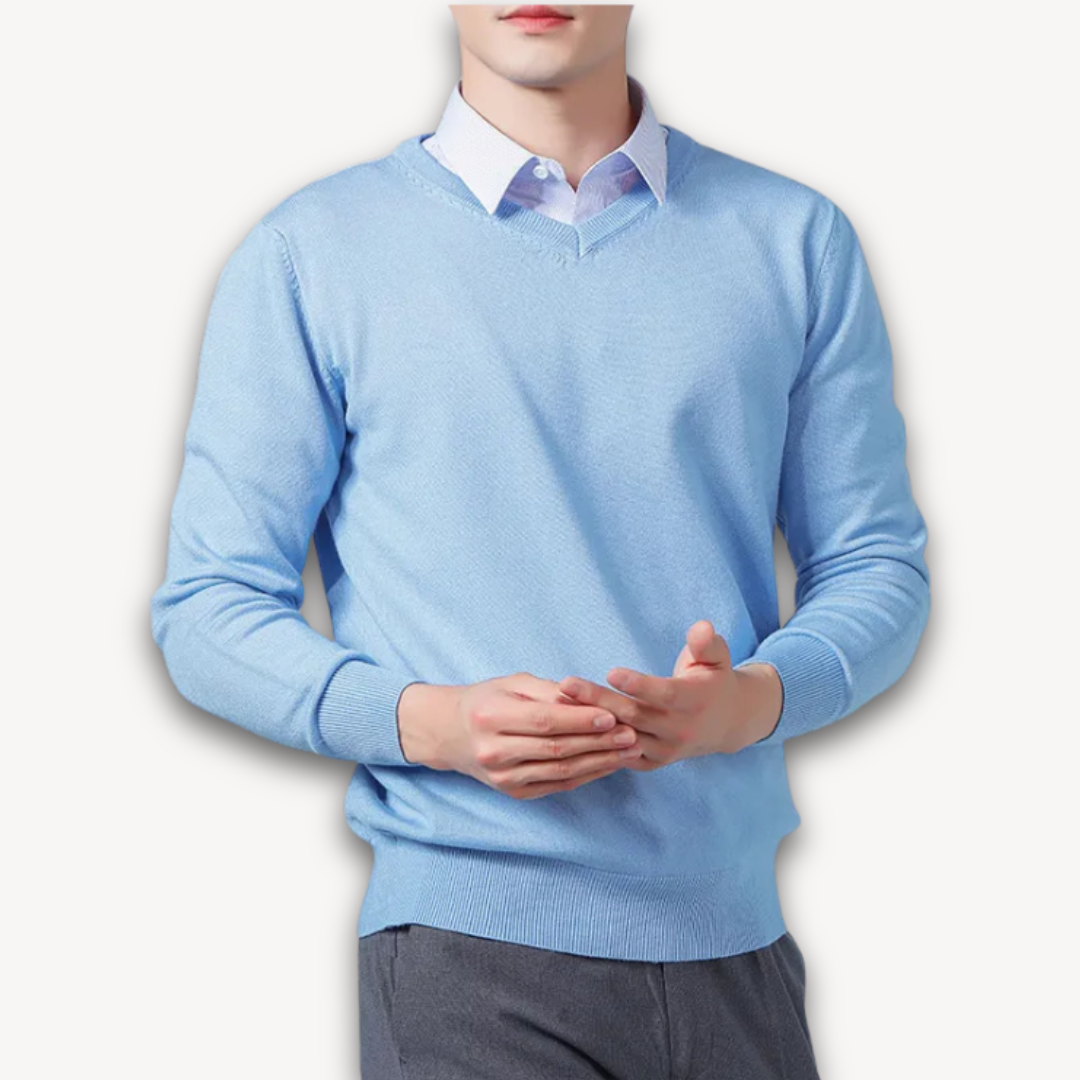 Classic Fit Men's Soft V-Neck Sweater - EasyApparels