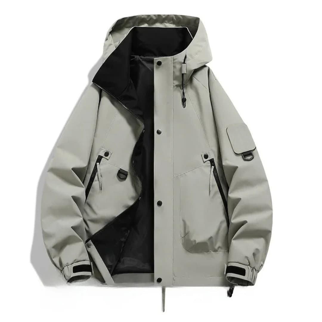 Waterproof Ski Parka with Hood and Insulated Pockets
