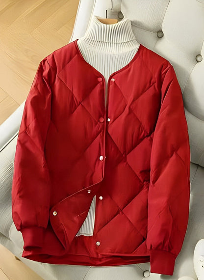 Warm Women's Padded Coat with Button Front