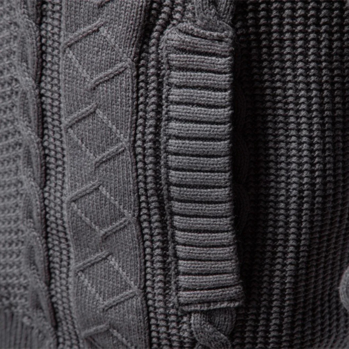 Stylish Men's Thin Cable Knit Zip Sweater