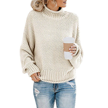 Cozy Women's Turtleneck Sweater - Soft Knit Winter Pullover