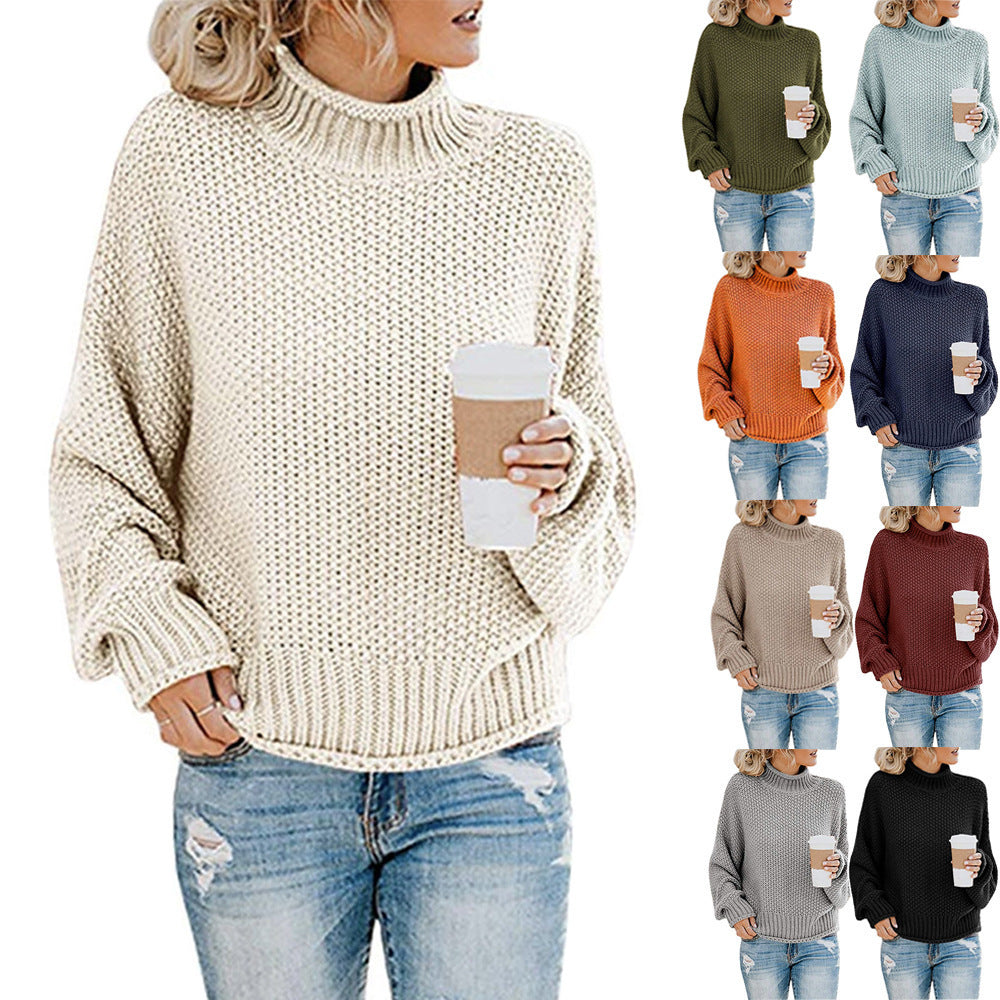 Cozy Women's Turtleneck Sweater - Soft Knit Winter Pullover - Luxicro