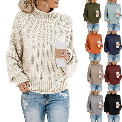 Cozy Women's Turtleneck Sweater - Soft Knit Winter Pullover - Luxicro