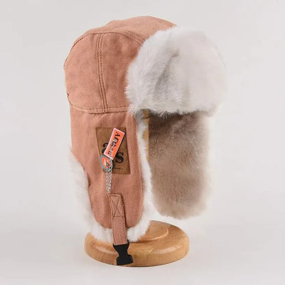 Warm Fur Lined Trapper Hat with Ear Flaps