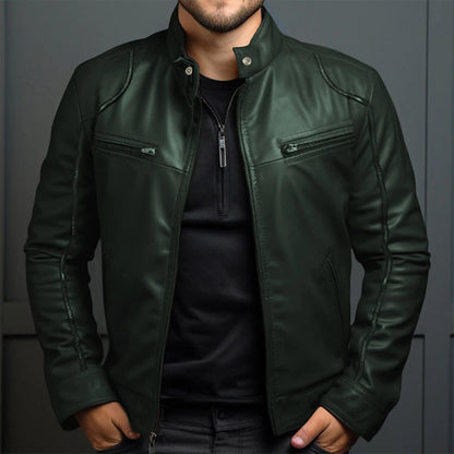 Classic Biker Leather Jacket for Men