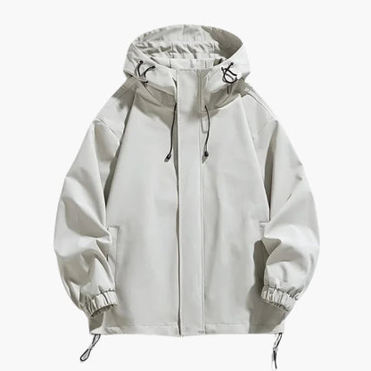 Waterproof Hoodie Jacket for Men with Zip Closure