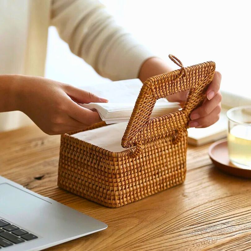 Natural Woven Paper Holder Box - EasyApparels