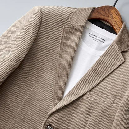 Stylish Men's Fitted Corduroy Jacket Suit