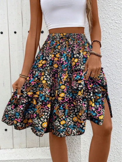 Pretty Patterned Knee Length Skirt