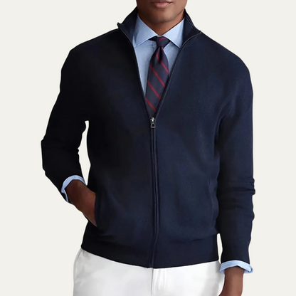 Premium Men's Cashmere Zipper Knit Sweater