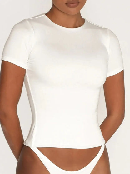 Classic Crew Neck Swimsuit Top
