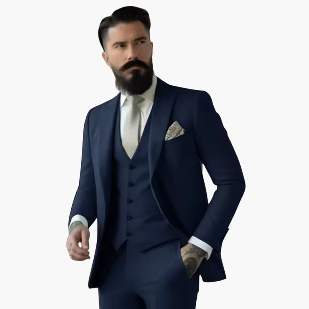 Stylish Men's Double-Breasted Suit