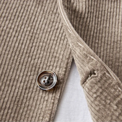 Stylish Men's Fitted Corduroy Jacket Suit