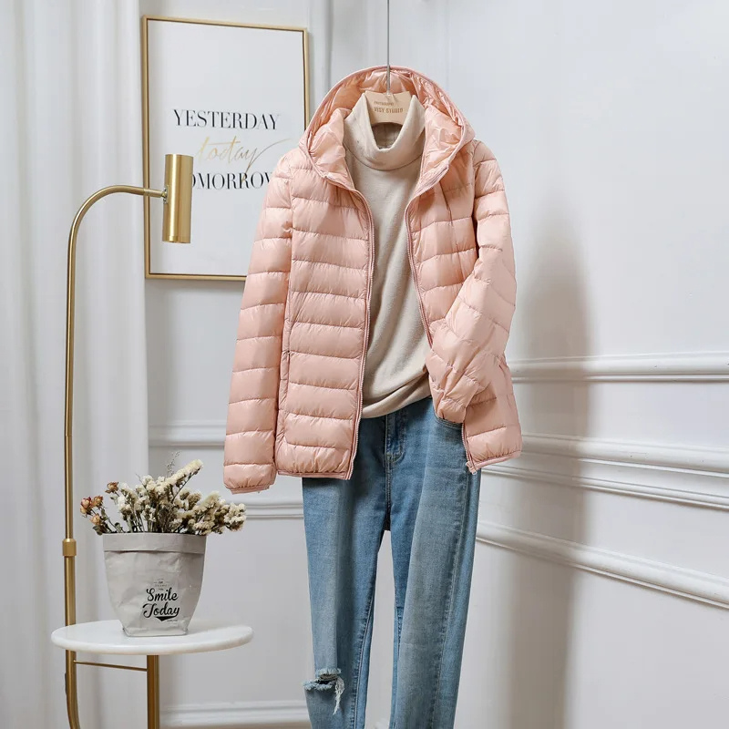 Warm Women's Hooded Puffer Coat - Vossary