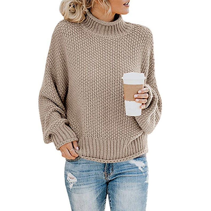 Cozy Women's Turtleneck Sweater - Soft Knit Winter Pullover