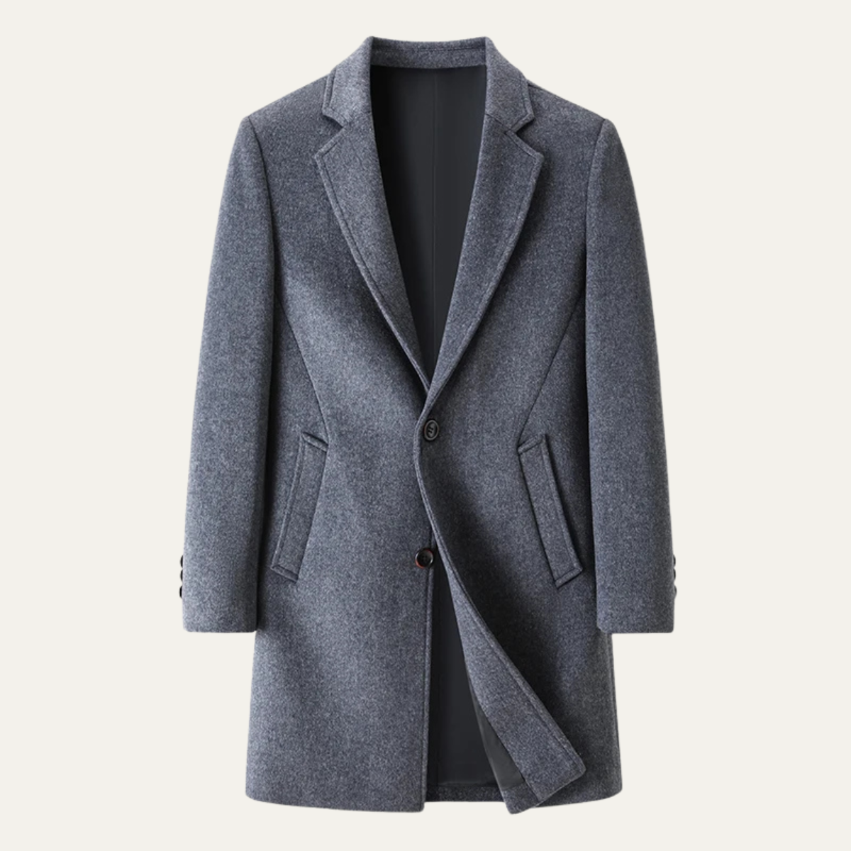 Classic Men's Wool Smart Office Coat - Vossary