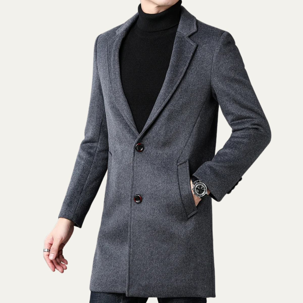Classic Men's Wool Smart Office Coat