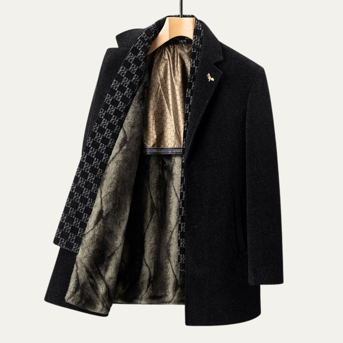 Thermal Men's Fleece Lined Parka Jacket with Scarf - Vossary