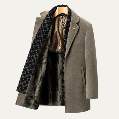 Thermal Men's Fleece Lined Parka Jacket with Scarf