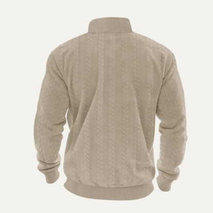 Cozy Mens Cable Knit Half Zip Sweater