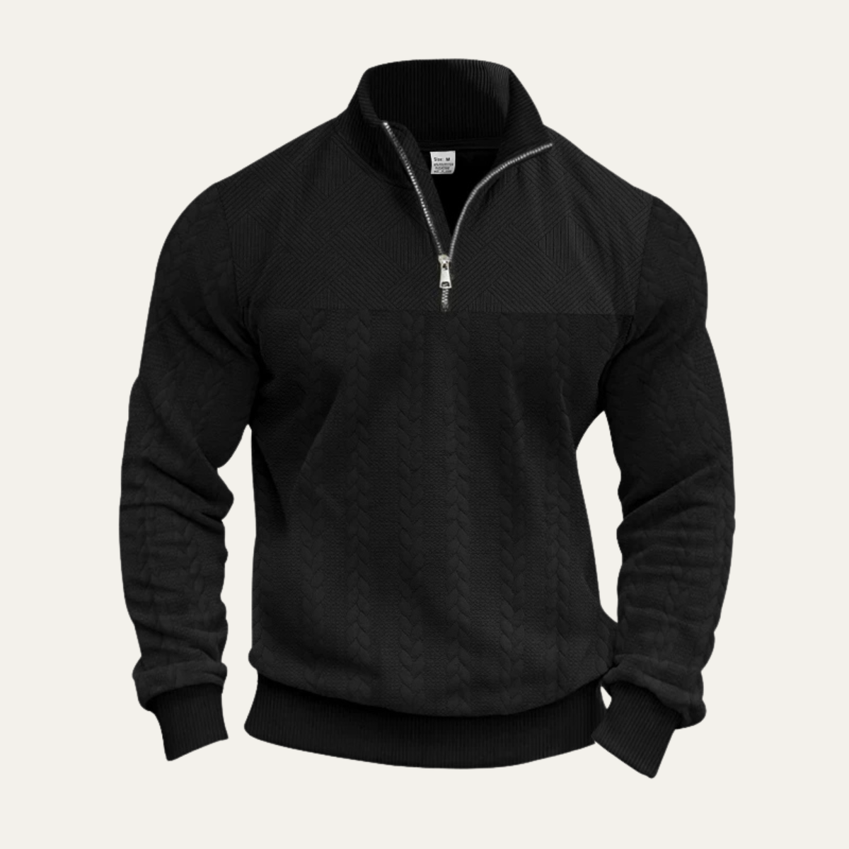 Cozy Mens Cable Knit Half Zip Sweater