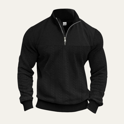 Cozy Mens Cable Knit Half Zip Sweater