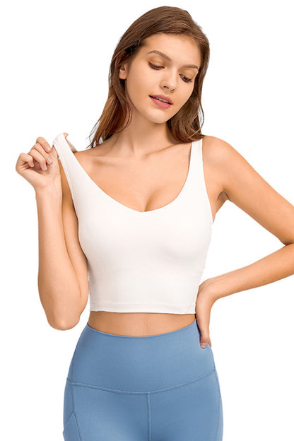 Low Cut Seamless Crop Top Sports Bra