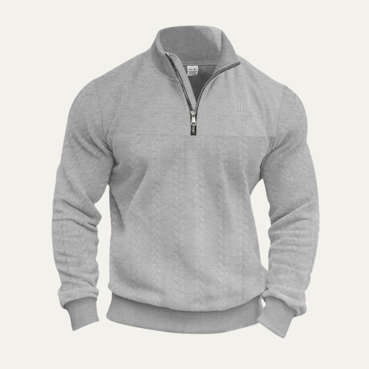 Cozy Mens Cable Knit Half Zip Sweater