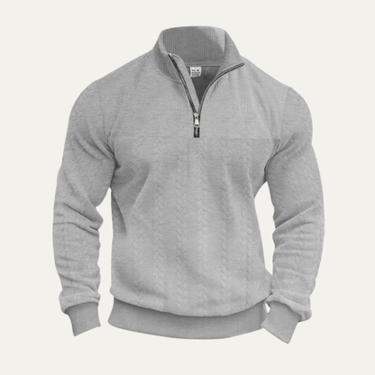 Cozy Mens Cable Knit Half Zip Sweater