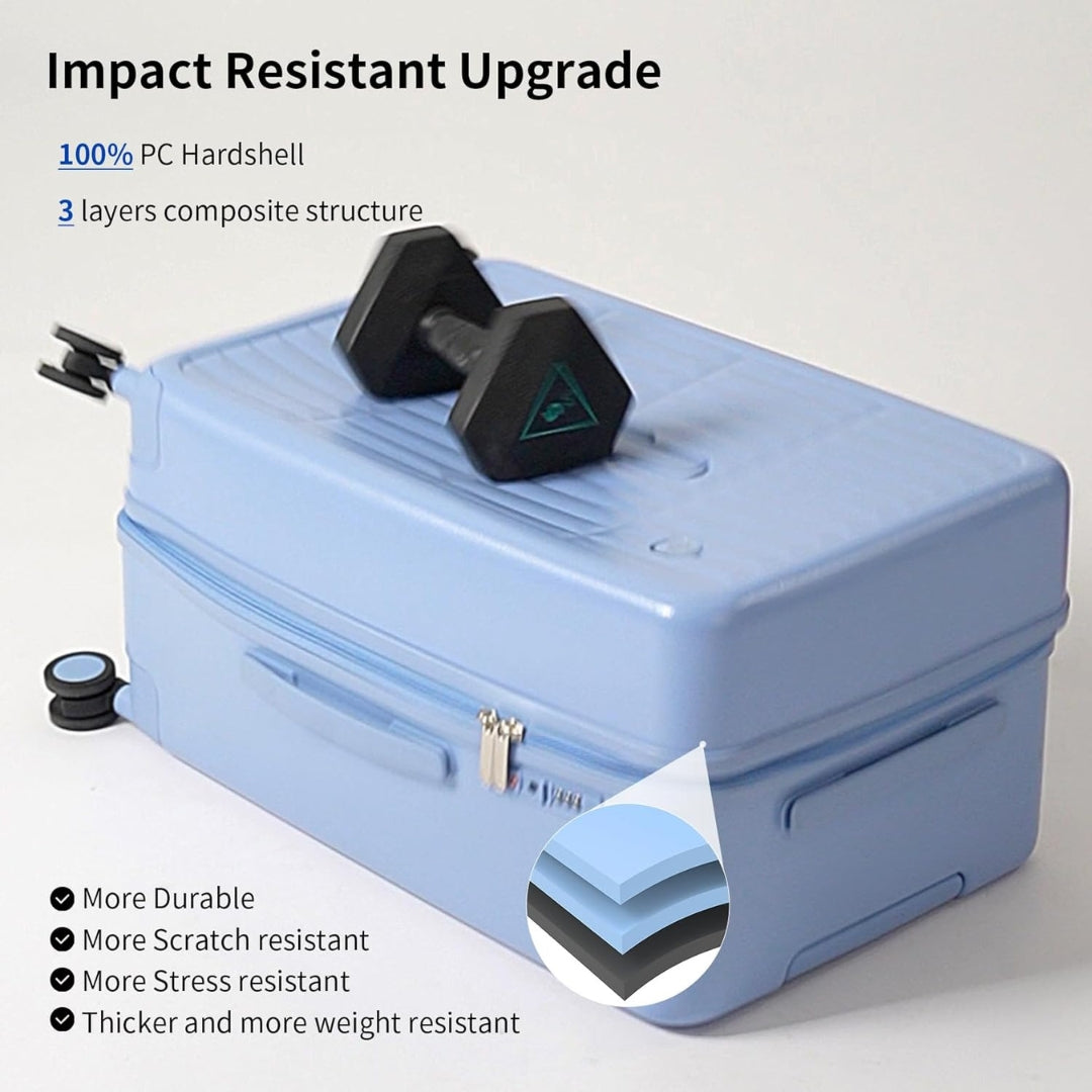 Durable 20 Lightweight Carry-On Suitcase with Hard Shell
