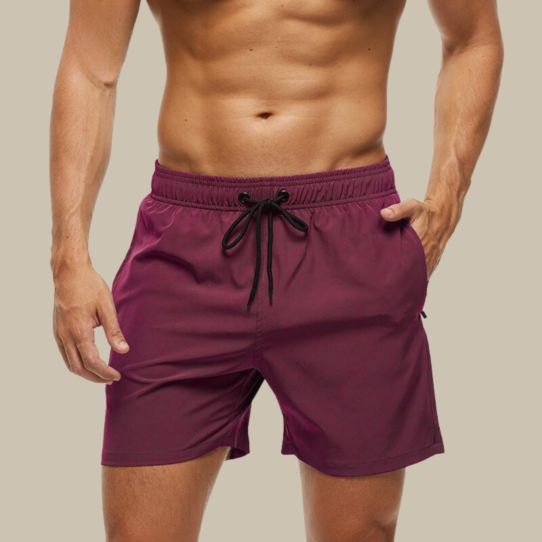 Quick Dry Swim Shorts with Zip Pockets