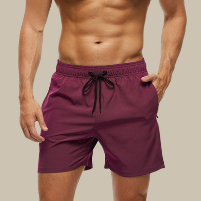 Quick Dry Swim Shorts with Zip Pockets