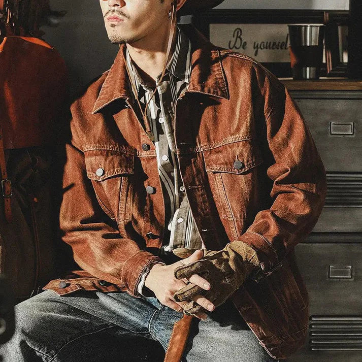 Relaxed Fit Mens Denim Jacket Modern Classic Design