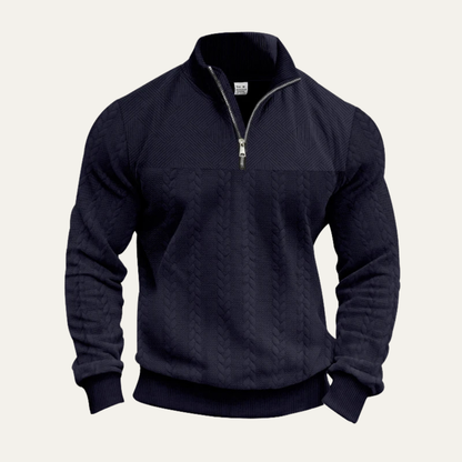 Cozy Mens Cable Knit Half Zip Sweater