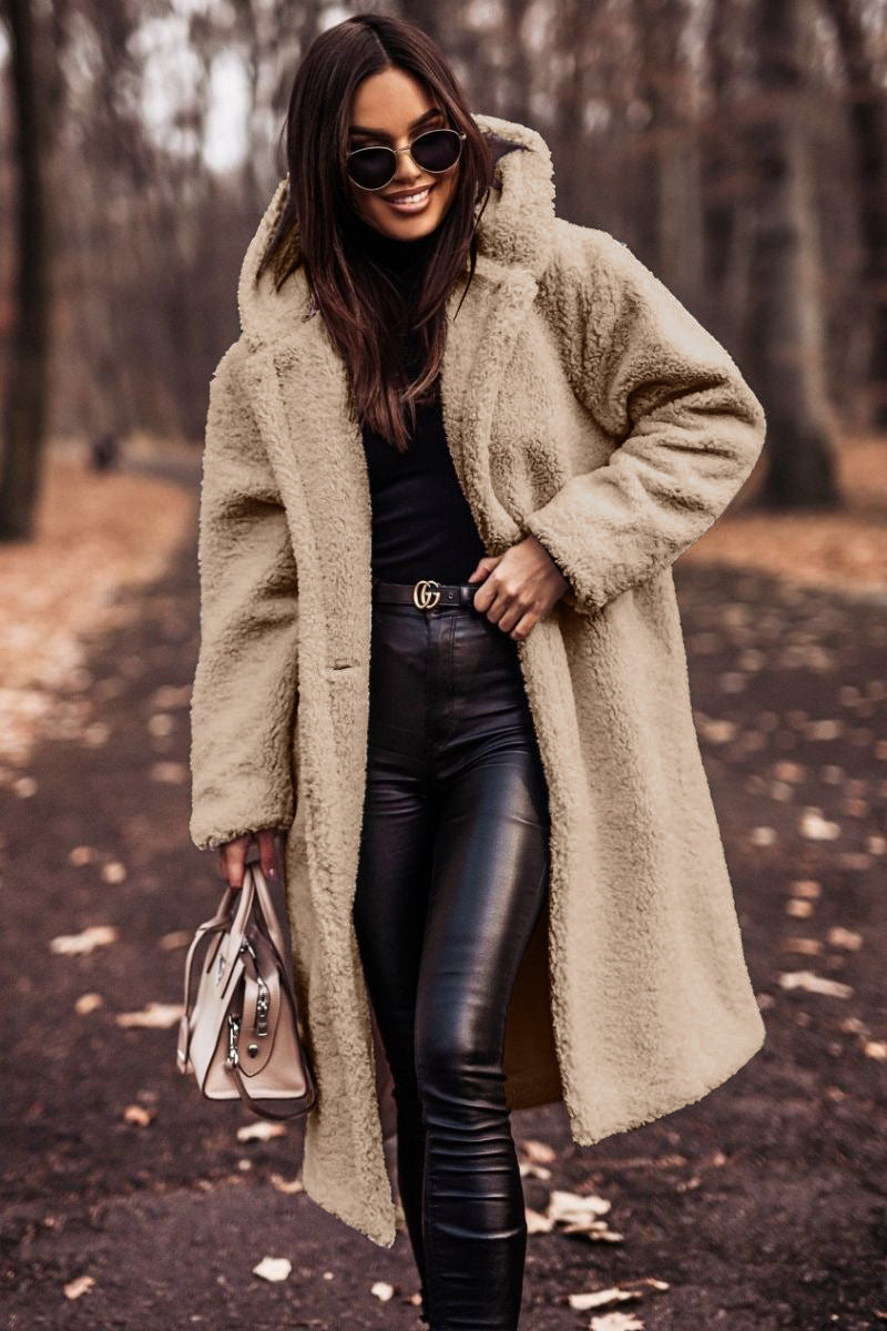 Soft Women's Mid-Length Hooded Winter Coat - Vossary