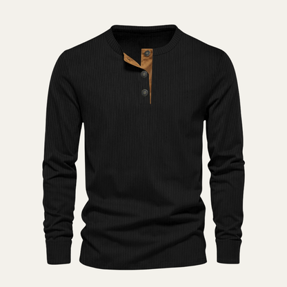 Rugged Mens Corduroy Button Sweater - Vossary