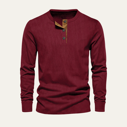 Rugged Mens Corduroy Button Sweater