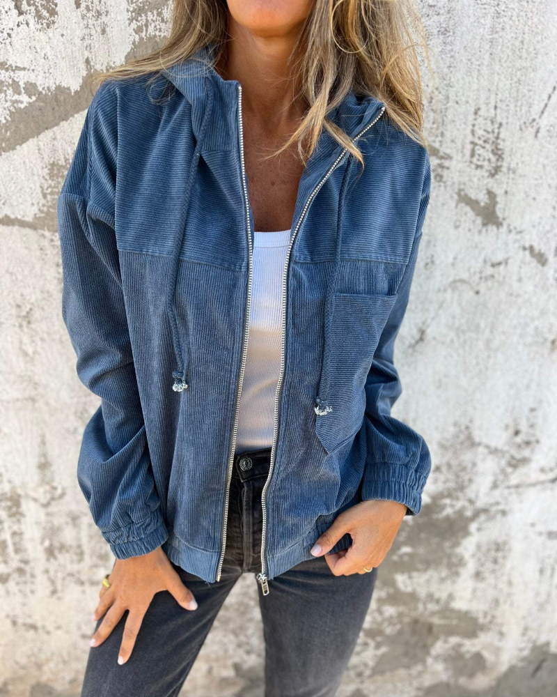 Urban Textured Hoodie Coat