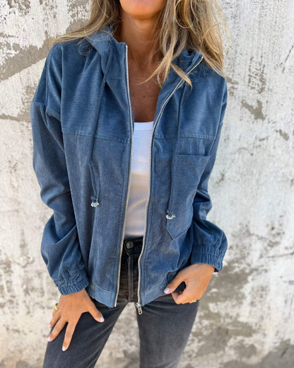 Urban Textured Hoodie Coat